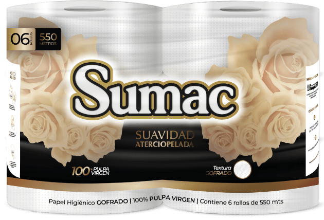 Sumac Premium paquete de 6 rollos de 550 metros, textura gofrada